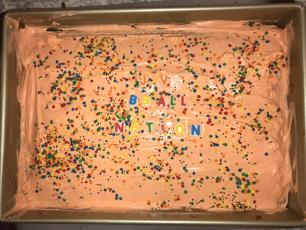 jvbbnation's tweet photo. Game day tomorrow calls for baking a cake! JV plays at 1:30 on the East Campus at Lake Park! Be there or be ⬜️! Let’s try and pack the stands! Theme is white out! https://t.co/g555seR4Ha