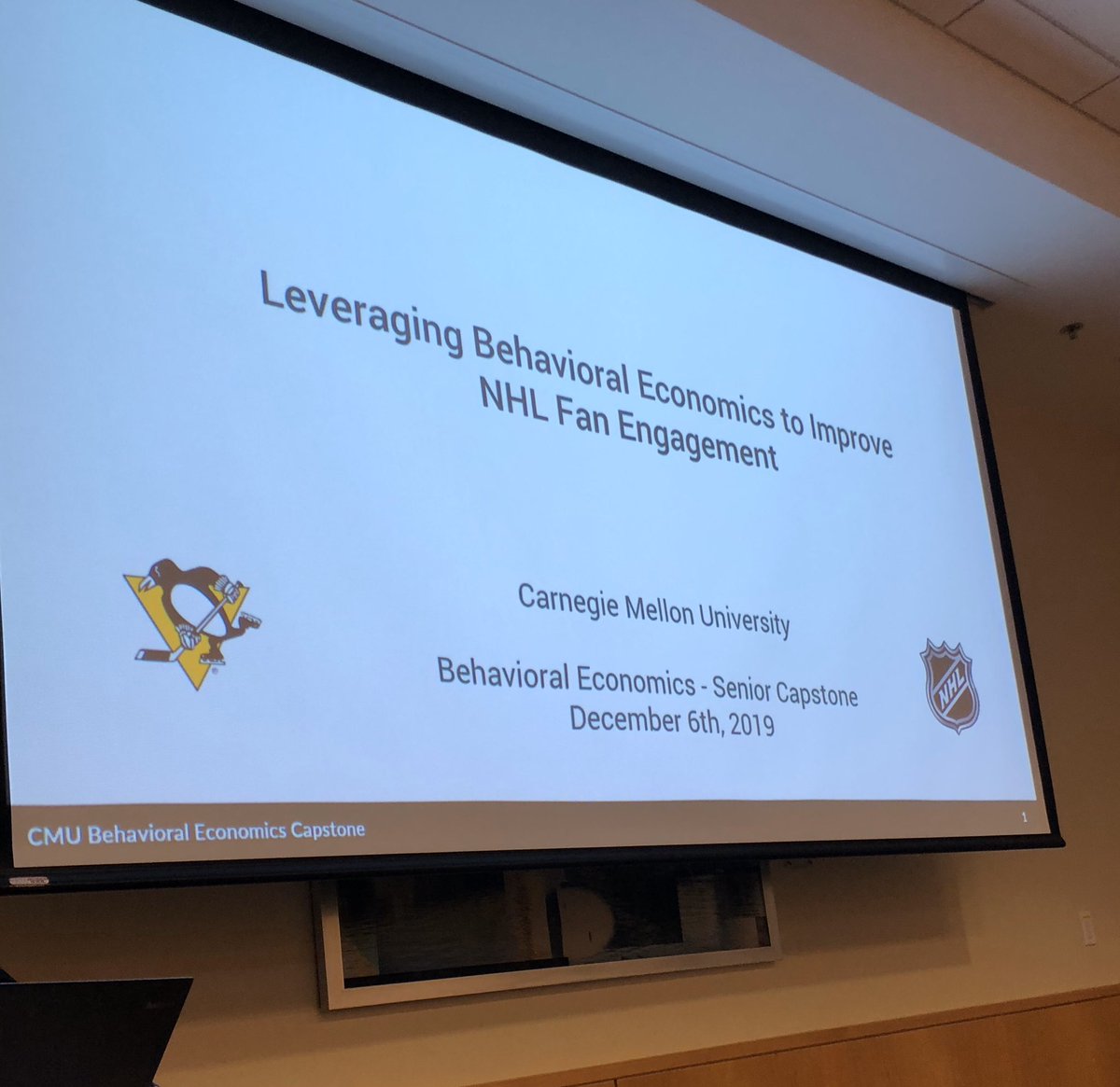 silvia_saccardo's tweet photo. BE Capstone success! Applying behavioral economics to NHL fan engagement #longsemester #killedit #proud @NHL @penguins @CMU_DietrichHSS https://t.co/EfIjmiA2yn