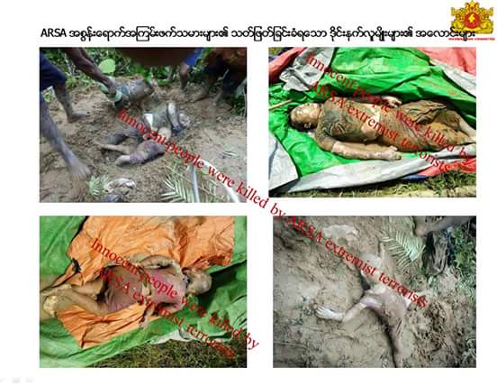 #ARSA Extremist Bengali Terrorists brutely kill #Rakhine children and woman at # Rakhine #Myanmar
