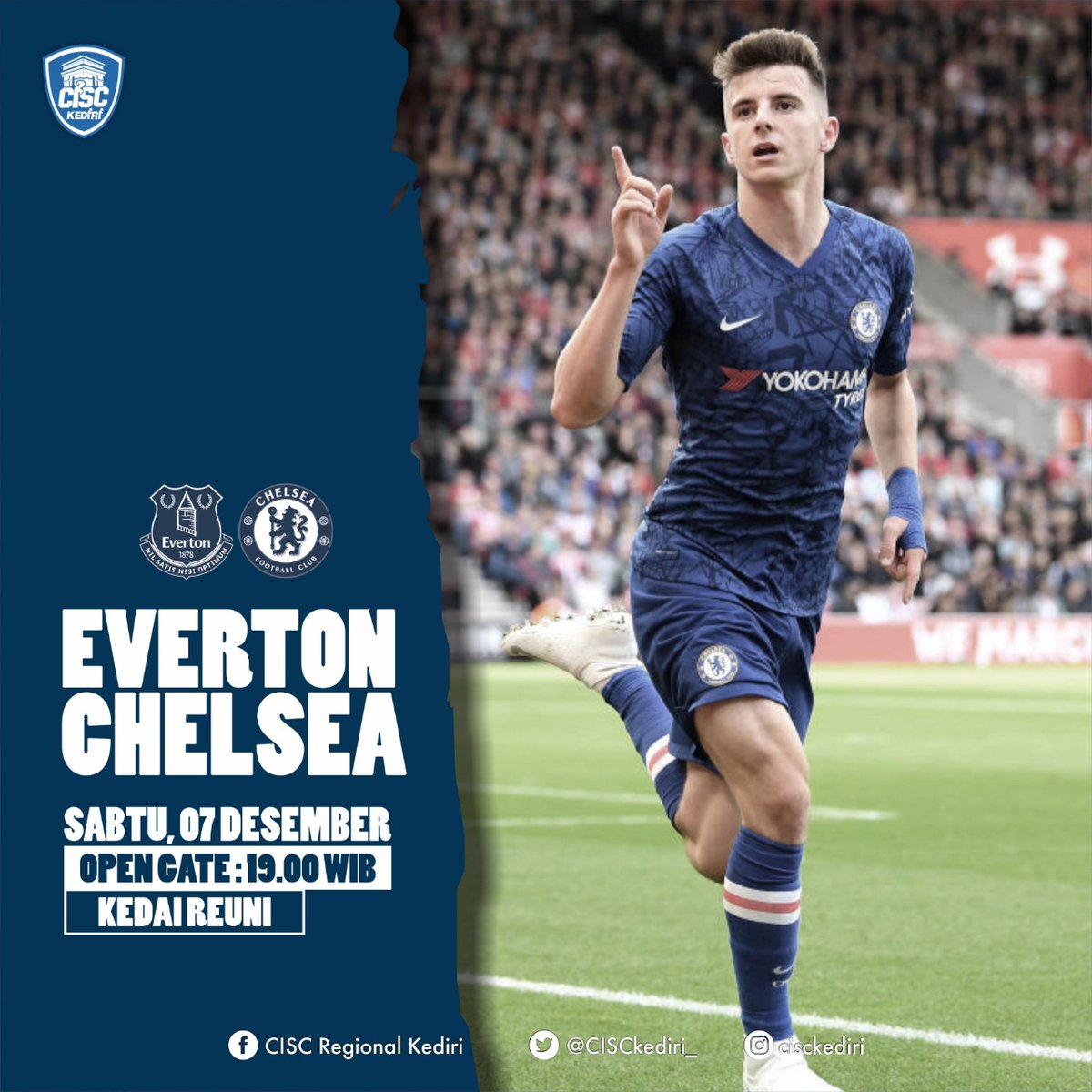 #NobarDay 
🏆 Premier League
⚽ Chelsea v Everton
📆 Sabtu, 7 Desember 2018
🏠 Kedai Reuni
🕒 19.00 WIB
💵 Just Order
#Birukan