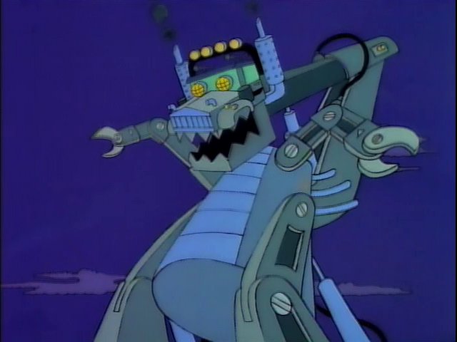 The monster truck at the rally, Truck-o-saurus, is a parody of the Robosaurus monster truck.