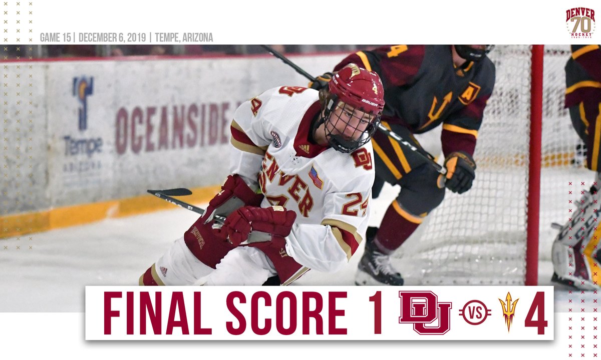 DU_Hockey's tweet photo. Tough night in Tempe #PioneerTogether https://t.co/8HjWo5dZ2K