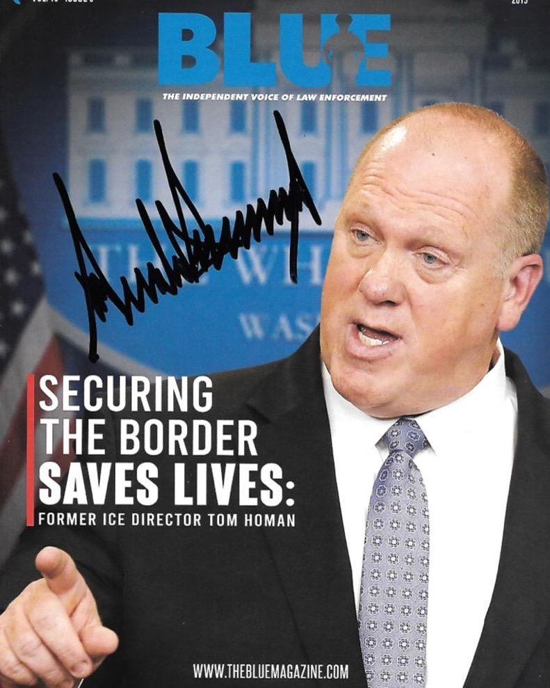 ddvnation's tweet photo. Thank you, President Trump for your support of law enforcement and the Blue Magazine. POTUS was given two copies one he  autographed. Thank you to our writers, staff, and supporters who make it possible. @realDonaldTrump 

George Beck
Editor-In-Chief
https://t.co/0uzZOBJqLz https://t.co/lIvnhLNkem