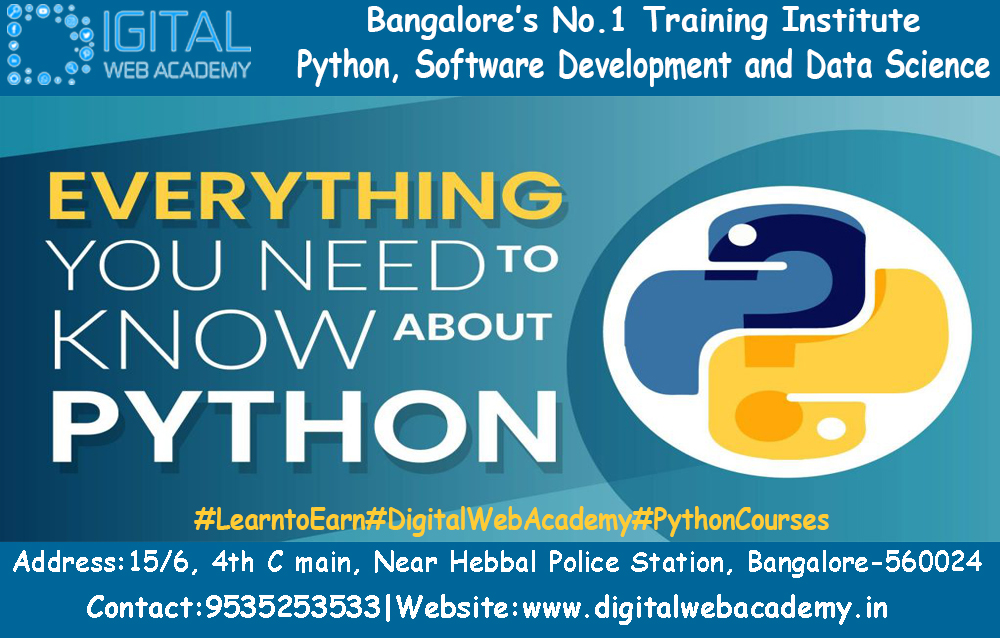 Tough Times Don’t Last. Tough People Do.
#DigitalWebAcademy
#PythonCourses
#PlacementsAssured
Best Python, Data Science and Digital Marketing Training Institute in Bangalore.
For More Info:digitalwebacademy.in
Call:9535253533.