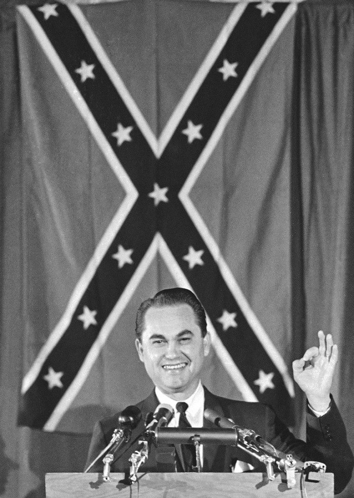 The flag was the symbol of people who opposed the end of Jim Crow, like Alabama Gov. George Wallace who was a staunch segregationist