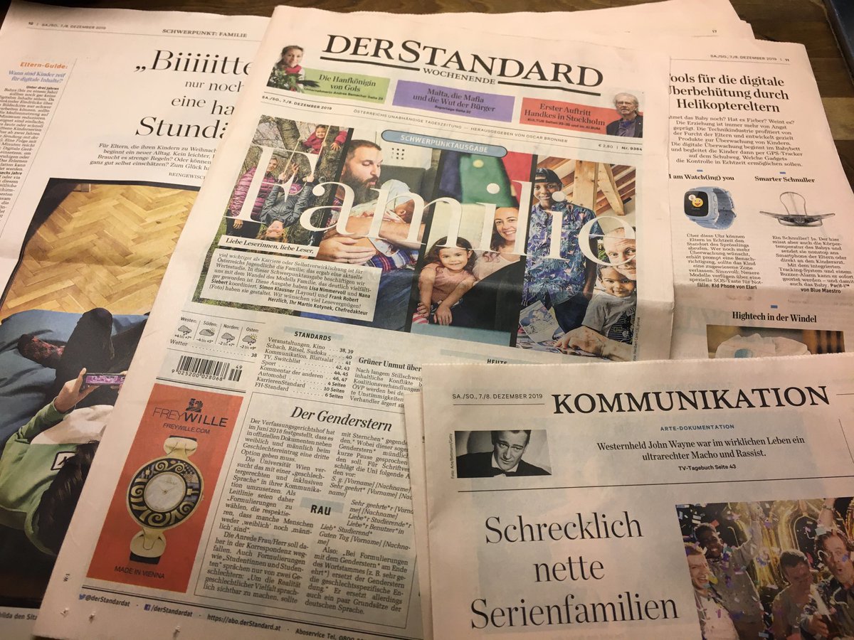 MargitSchratz's tweet photo. Sehr lesenswerte, schön gestaltete #Schwerpunktausgabe @derStandardat zum Thema #Familie - #Familienformen, #Patchworkfamilien, #Helikoptereltern, #Pflege, #Familienpolitik https://t.co/wQ5IXlWpYT