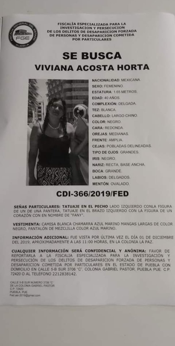 EstoyQRoo's tweet photo. Pidamos que también se difunda la información de Viviana... Esto en #Puebla...

Por favor.. Ni una menos

#TeBuscamosViviana
#NiUnaMenos 
#NiUnaMas 
#AquiEstoy 
@BcEstoy @estoyChih @EstoyChis @estoycuerna @estoyEdoMx @EstoyGdl @EstoyMich @estoymty @EstoyMx @EstoyPuebla @EstoyPv https://t.co/8GMfK49bhJ