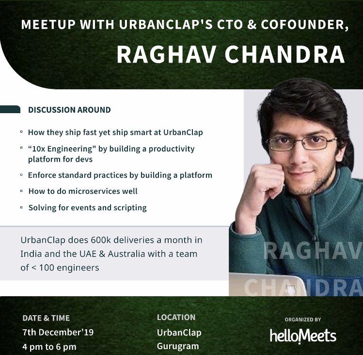 inside_UC's tweet image. Register at bit.ly/2XCbzRu and join us for the meetup today at 4pm.
#UrbanClapEngineering #Microservices #10xEngineering #Marketplace