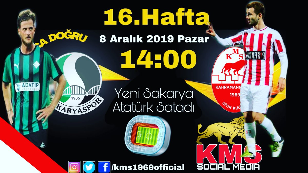 kms1969official's tweet photo. ✔MAÇA DOĞRU 🔴⚪
🏆 Türkiye 2.Lig Kırmızı Grup | 16.hafta
⚽ Sakaryaspor 🆚 Kahramanmaraşspor
📆 7 Aralık 2019 | Pazar
⏰ 14:00
🏟 Yeni Sakarya Atatürk Stadı
#Maçadoğru #PiserroKahramanmaraşspor #Sakaryaspor #KmsTv https://t.co/BUGTV5YZfE