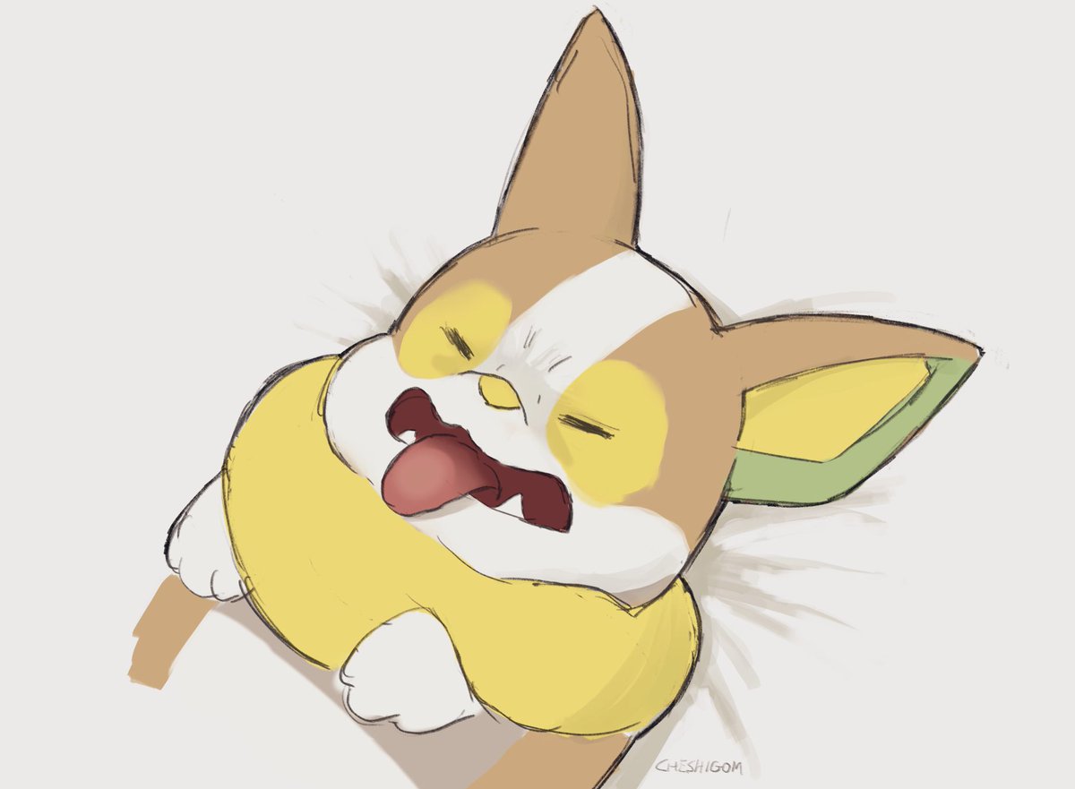 yamper tongue no humans animal focus solo pokemon (creature) tongue out closed eyes  illustration images