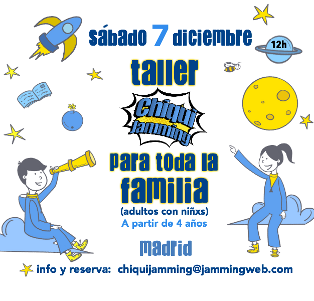 jammingteatro's tweet photo. Hoy SÁBADING 7 diciembre:
⭑ A las 12h - Taller #ChiquiJamming para que vengas a jugar con toda la #FAMILIA @Navelart1
⭑ A las 23h - #JammingShow en el @TMaravillas
🎟https://t.co/bLVBKMNouE
#Madrid #teatro #turismoMadrid #improvisación #ocioenfamilia #puentediciembre https://t.co/oRapo43sW7