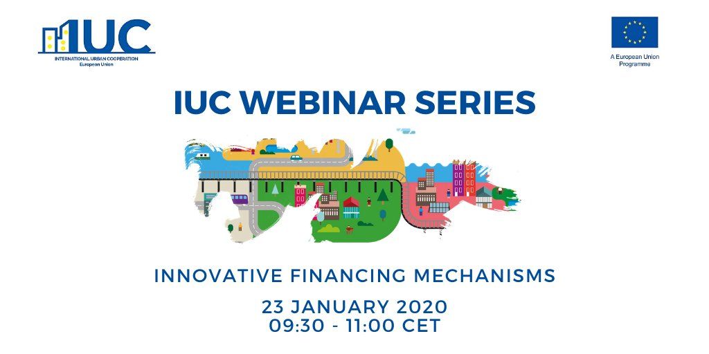 ICLEI's tweet image. Join @IUC_EU for the final edition of a series of 3 webinars focusing on #localfinancing on 23 January, 9:30 CET. 
This webinar aims to give an overview on innovative #financing mechanisms, inviting #city speakers to share their experiences.
Register here bit.ly/2PhHlQ2