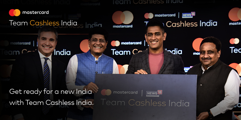 mastercardindia's tweet photo. #Mastercard is proud to announce the launch of #TeamCashlessIndia with @msdhoni to bring #digitalpayments to the small merchants of #India. 

Let’s make India cashless together. Log on to https://t.co/DIgHcriQln @ari_sarker @praveendel @PiyushGoyal @ianuragthakur @FinMinIndia https://t.co/TYZsn9ywmO