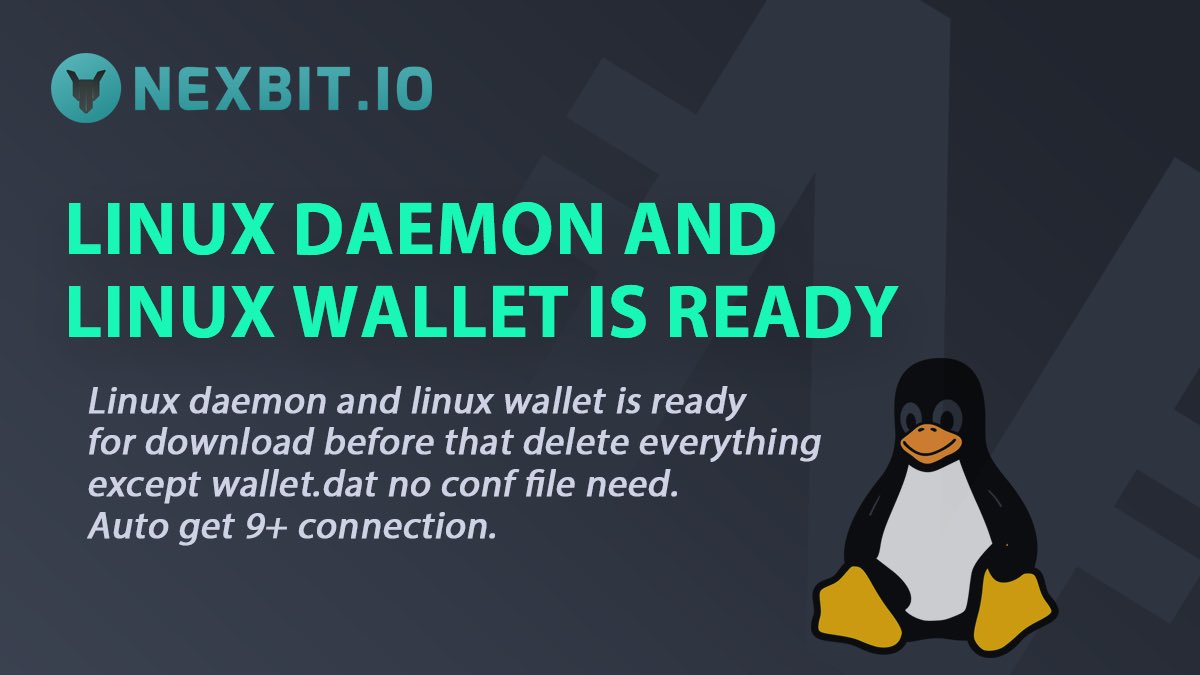 The perfect way to start off the day for the Linux users out there. 
Just download and install, no need any CONF files or anything.
10+ seed nodes are hardcoded.
Download from here and let us know your thoughts.
👉🏻github.com/nexbitproject/…
👉🏻github.com/nexbitproject/…