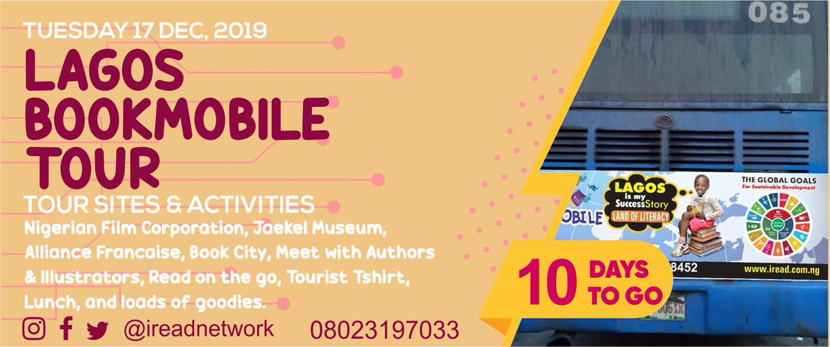 🕝 COUNTDOWN TO LAGOS BOOKMOBILE TOUR 2019 🚌

Register your child(ren) for the greatest #booktour event coming up this month ow.ly/otN550xuhaJ

Kindly FOLLOW and RETWEET to help us spread the message.

#NaijaMum #LagosMum #naijamumscorner #naijamumcorner #Lagos #LekkiMums