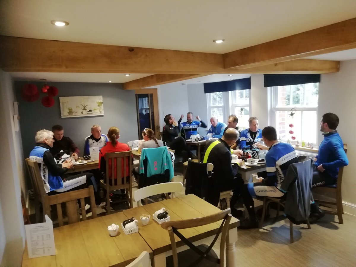 VC_Revolution's tweet photo. Good numbers for today's #cycling club run from #Colchester to the Old Ram and Hoggett Cafe in Bradfield where we had great coffee and cake ☕🍰#WeAreVCR https://t.co/VE2aEyUEMv