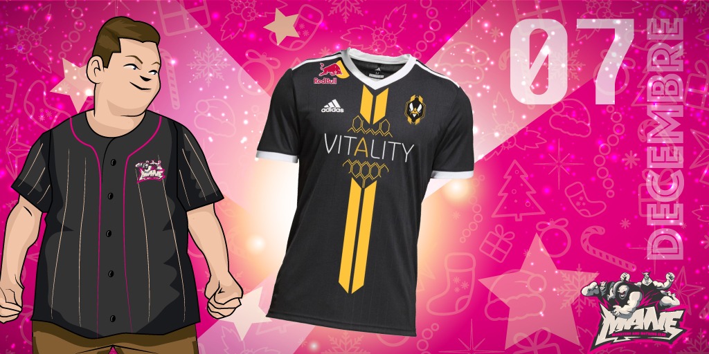GotagaTV's tweet photo. C'est déjà la fin de cette première semaine du #MANOËL 😱

Le lot du jour : un maillot @TeamVitality floqué @Gotaga ! Pour jouer #RT &amp; #Follow @GotagaTV &amp; @TeamVitality 🐝

Tirage le 14/12

(Vous reconnaissez ce MANE ?🐺) https://t.co/YcEJXoykga