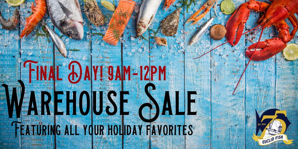 EuclidFishCo's tweet image. Today is the final day of our Warehouse Sale! 
Beef, Crab, Shrimp, Tails... all of your holiday favorites and Door Busters for the first hour!

We are located off Rt. 306 in Mentor:
7839 Enterprise Dr, Mentor, OH 44060

See you there!