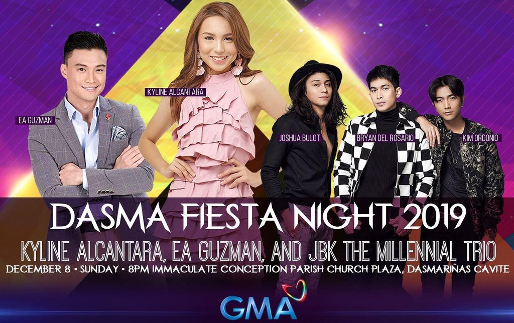 Sparkle GMA Artist Center (@sparkle_gma) on Twitter photo Catch #EAGuzman, #KylineAlcantara and The Millennial Trio #JBK at this Sunday's Dasma Fiesta Night 2019 at 8pm at the Immaculate Conception Parish Church Plaza in Dasmariñas, Cavite! ✨
•
<a href="/TheEdgarAllan/">EA Guzman</a> @2002kyline <a href="/JBKbandofficial/">JBK</a> <a href="/joshua_jbk/">JoshWAWA</a> <a href="/Bryan_JBK/">Bryan del Rosario</a> <a href="/kim_jbk1/">Kim Lawrenz Ordoño</a> Catch #EAGuzman, #KylineAlcantara and The Millennial Trio #JBK at this Sunday's Dasma Fiesta Night 2019 at 8pm at the Immaculate Conception Parish Church Plaza in Dasmariñas, Cavite! ✨
•
<a href="/TheEdgarAllan/">EA Guzman</a> @2002kyline <a href="/JBKbandofficial/">JBK</a> <a href="/joshua_jbk/">JoshWAWA</a> <a href="/Bryan_JBK/">Bryan del Rosario</a> <a href="/kim_jbk1/">Kim Lawrenz Ordoño</a>