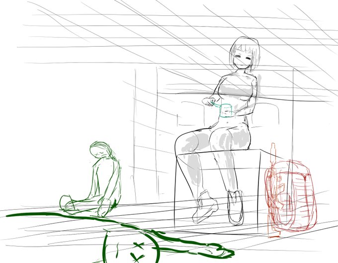 新しい絵を描くときはいつもワクワクしますねぇ。今回は今日タルコフをプレイしてたときのワンシーンを描くぞい 