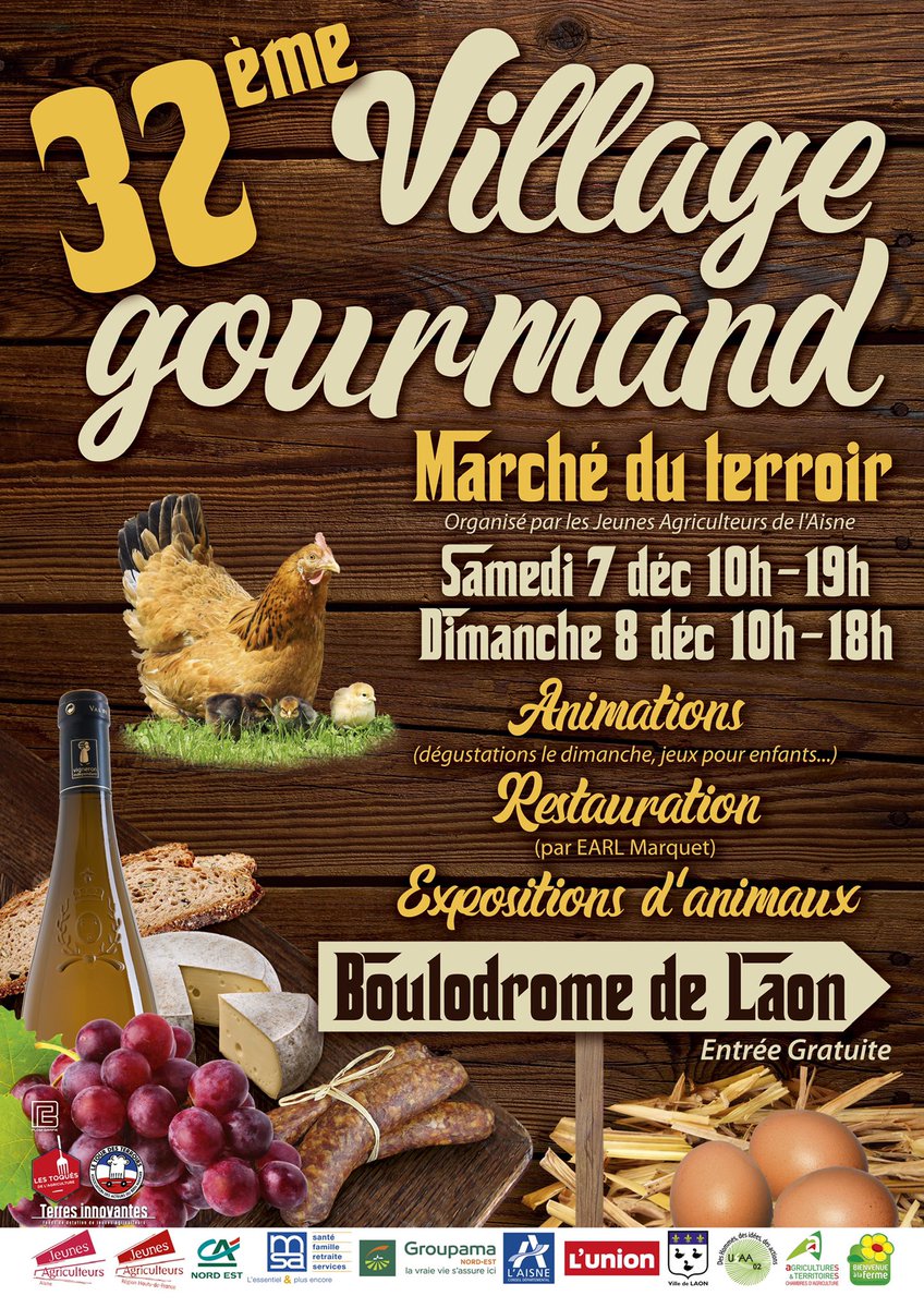 JAHautsdeFrance's tweet photo. 📌 On vous donne rendez-vous aujourd'hui au Village Gourmand à Laon pour le pré-évènement les Toqués de l'Agriculture des Hauts-de-France !
Venez déguster les recettes préparées par les chefs ! 🍴
@toquesdelagri @tourdesterroirs @jeunesagri02 https://t.co/90jro1Yf2G