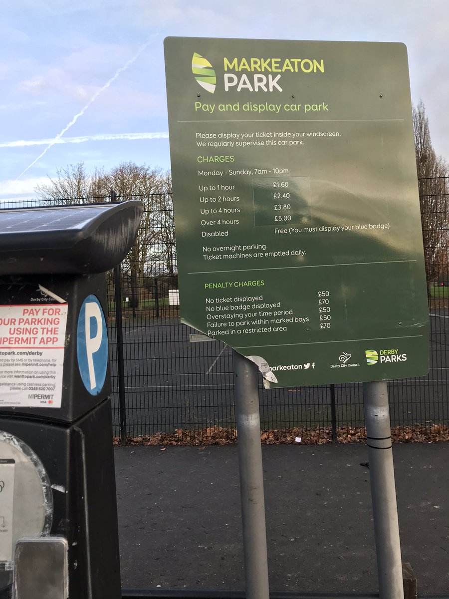 robmharrison11's tweet photo. @derby_parks Please can you advise why the parking tariffs advertised at Markeaton Park do not stack up with your cashless service (provided by @MiPermit). I’ve been seemingly overpaying for the last few weeks... https://t.co/JNNQRghvZY