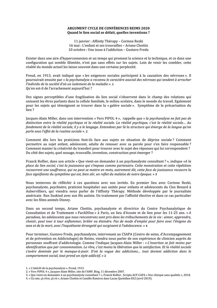 acf_capa's tweet photo. 2 dates à #Reims 12/12 et 11/01 à noter dans votre agenda ! #psychanalyse #parler #parole #AffinityTherapy #conference @AffinityTherapy @lacauseautism https://t.co/VlKx5m4FCc
