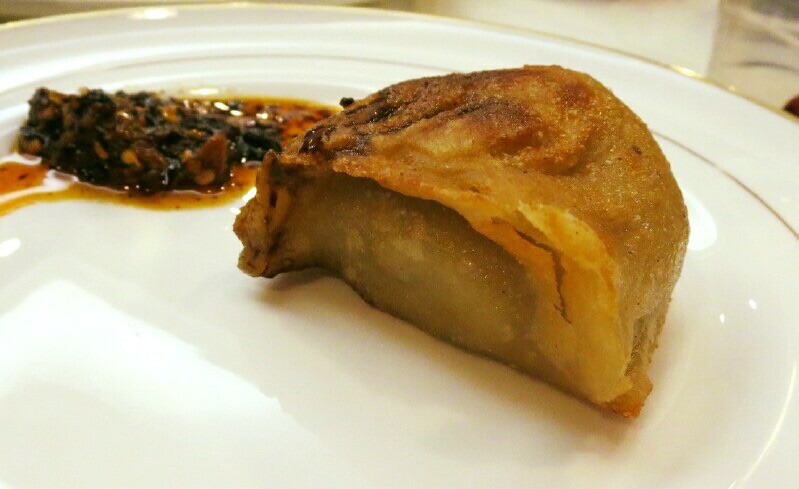 lowslowbbq's tweet photo. Still life, pot sticker with chili oil . . . @LTHForum.com holiday party at "Little" #threehappiness #lowslowbbq #countmeafan #homecooking #nobabycorn #lthforum #littlethreehappiness #chilioil https://t.co/KoRqri6YNB