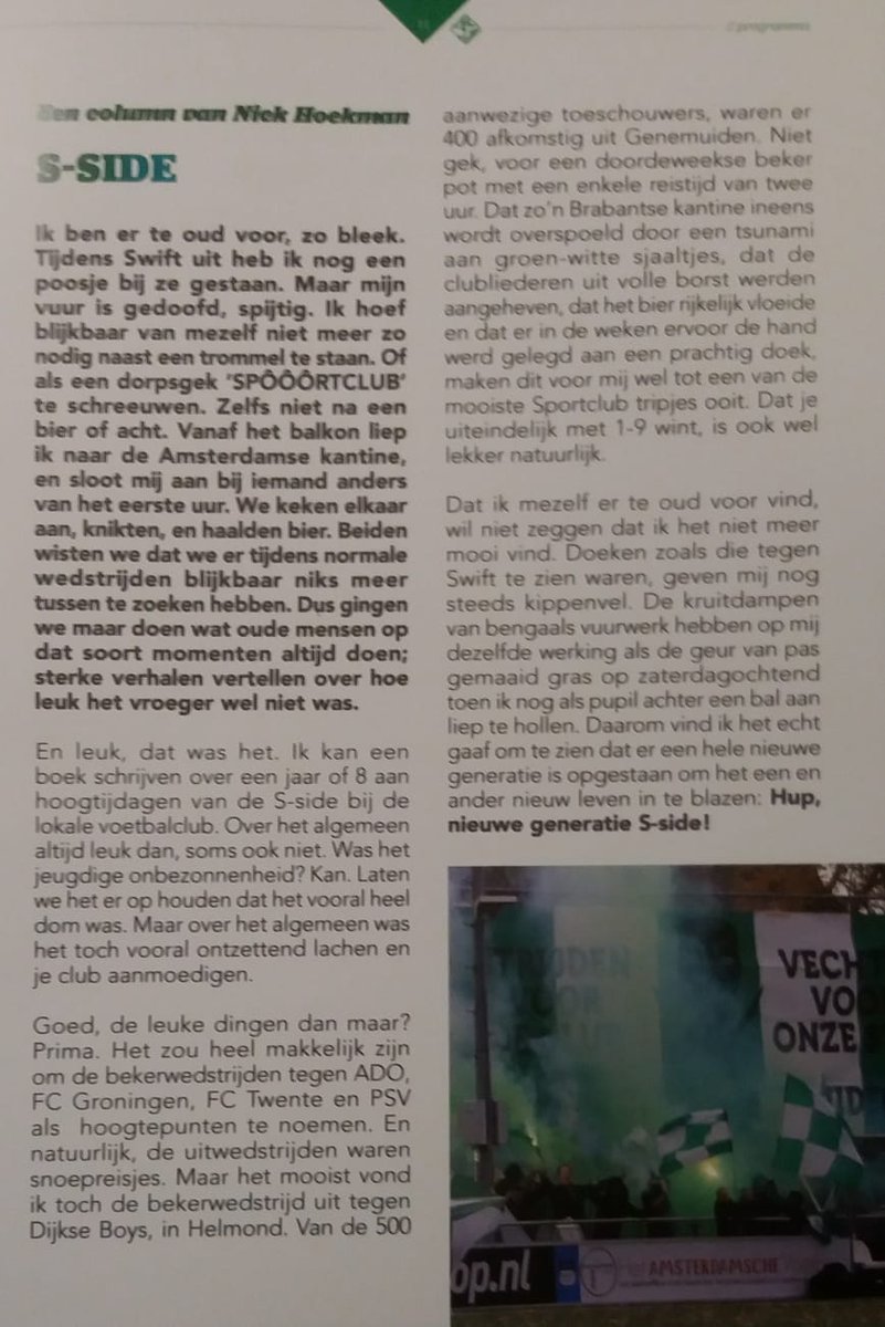 nickhoekman's tweet photo. Voor het programmaboekje van @scgenemuiden schreef ik iets over de nieuwe generatie. https://t.co/U7aQUdswdd