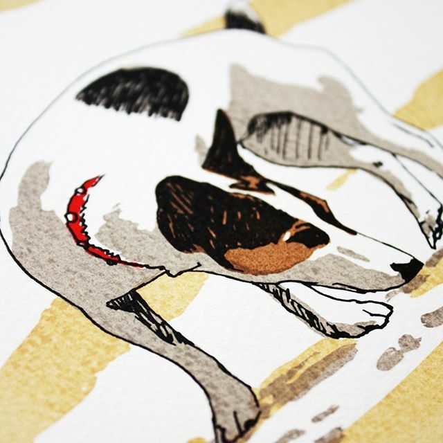 somagallery's tweet photo. Dog on the Beach screen print by Fiona Hamilton. Find this and more by Fiona on our website at https://t.co/8au8wyDOYK.⁠
⁠
Fiona Hamilton is a printmaker based in Bristol. Interested in process she uses a combination of mediums, both traditional and co… https://t.co/SVpmUJkx5m https://t.co/sc4I2DUgu4