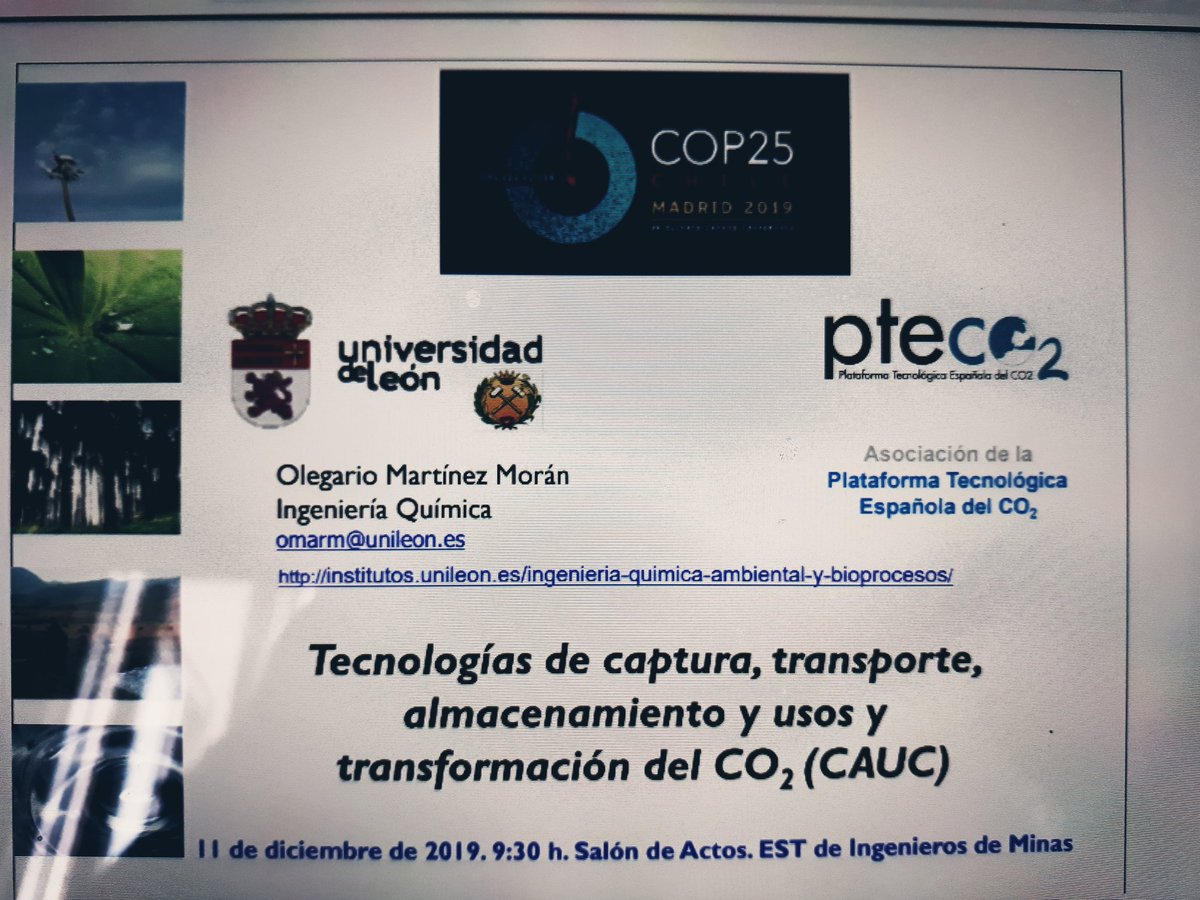 OMtnezMoran's tweet photo. Miércoles, día 11, a las 9:30, en la EST de Ingenieros de Minas #unileon #tecnologiasCAUC #COP25unileon #pteco2 https://t.co/3IZeZ5rdhS