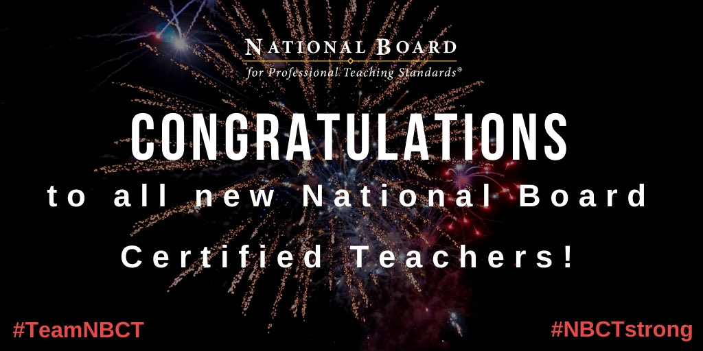 Excited to say I am now a National Board Certified Teacher! #TeamNBCT #NBCTstrong #teacherwhocoaches #idgt @CullmanMiddle