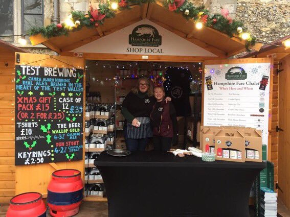 Let the chalet of producers begin! Shop Local arrived today at The Winchester Christmas market <a href="/WinCathedral/">Winchester Cathedral</a> Pick up a @TestBrewing gift pack today!
