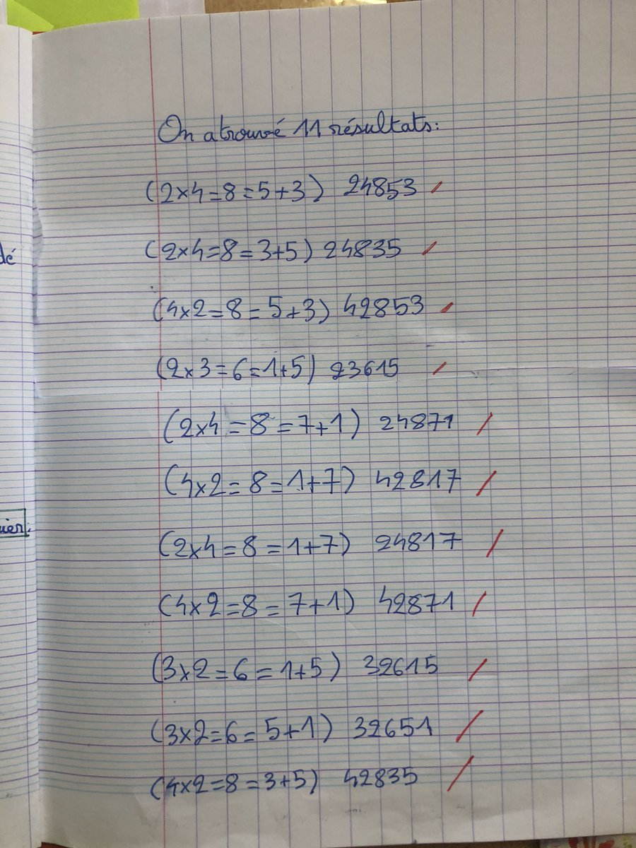 BvaCm1's tweet photo. Voici la solution des élèves de CM1B @BvaCm1 #problème5 #TwitMaths #cycle3 #OSUIPedagogie https://t.co/QgZrdm9xVJ