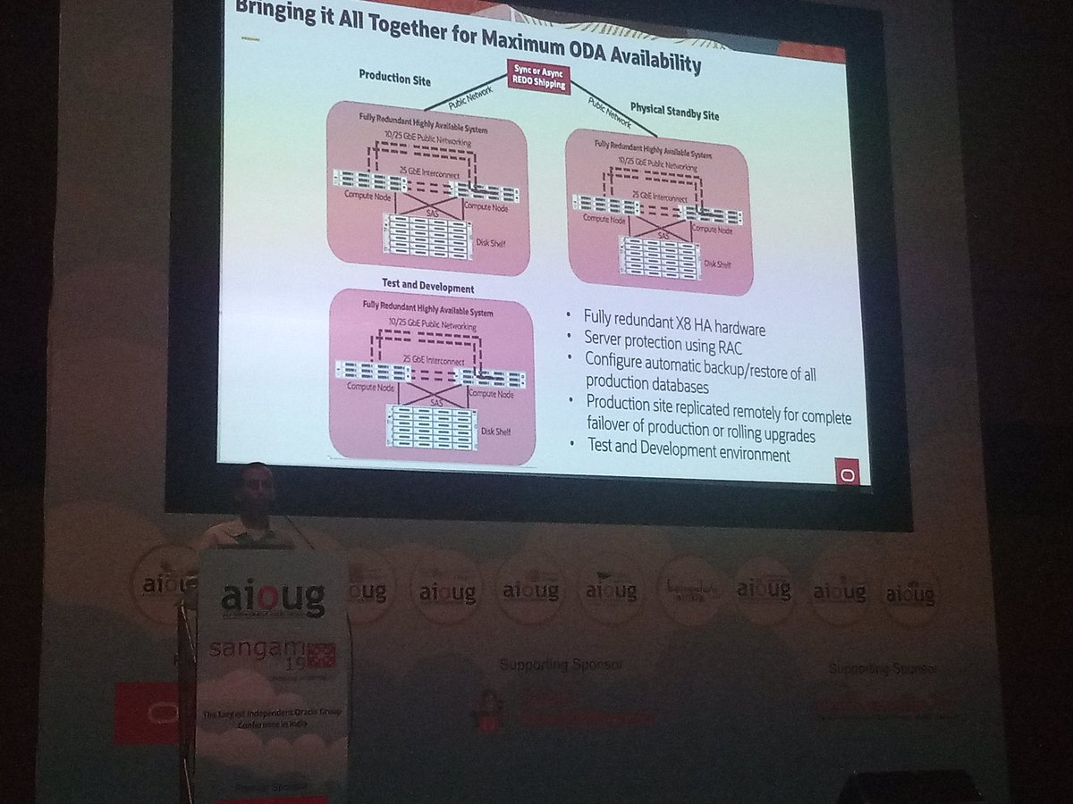 OraDBTroy's tweet photo. If you missed this, grab the presentation with lots of great information on HA and DR with  ODA - Oracle Database Appliance #sangam19 @samarjeetstomar https://t.co/vDMNmifDsB