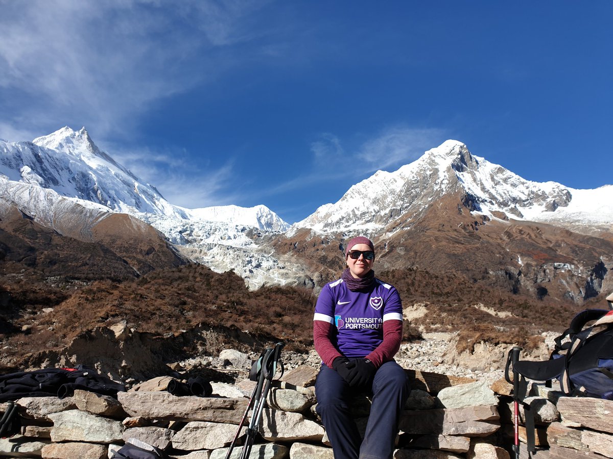CatChristie93's tweet photo. Play up Pompey from the Himalayas #frattonlive #playuppompey #nepal #britisharmy @Pompey https://t.co/8cGL7z9J8N