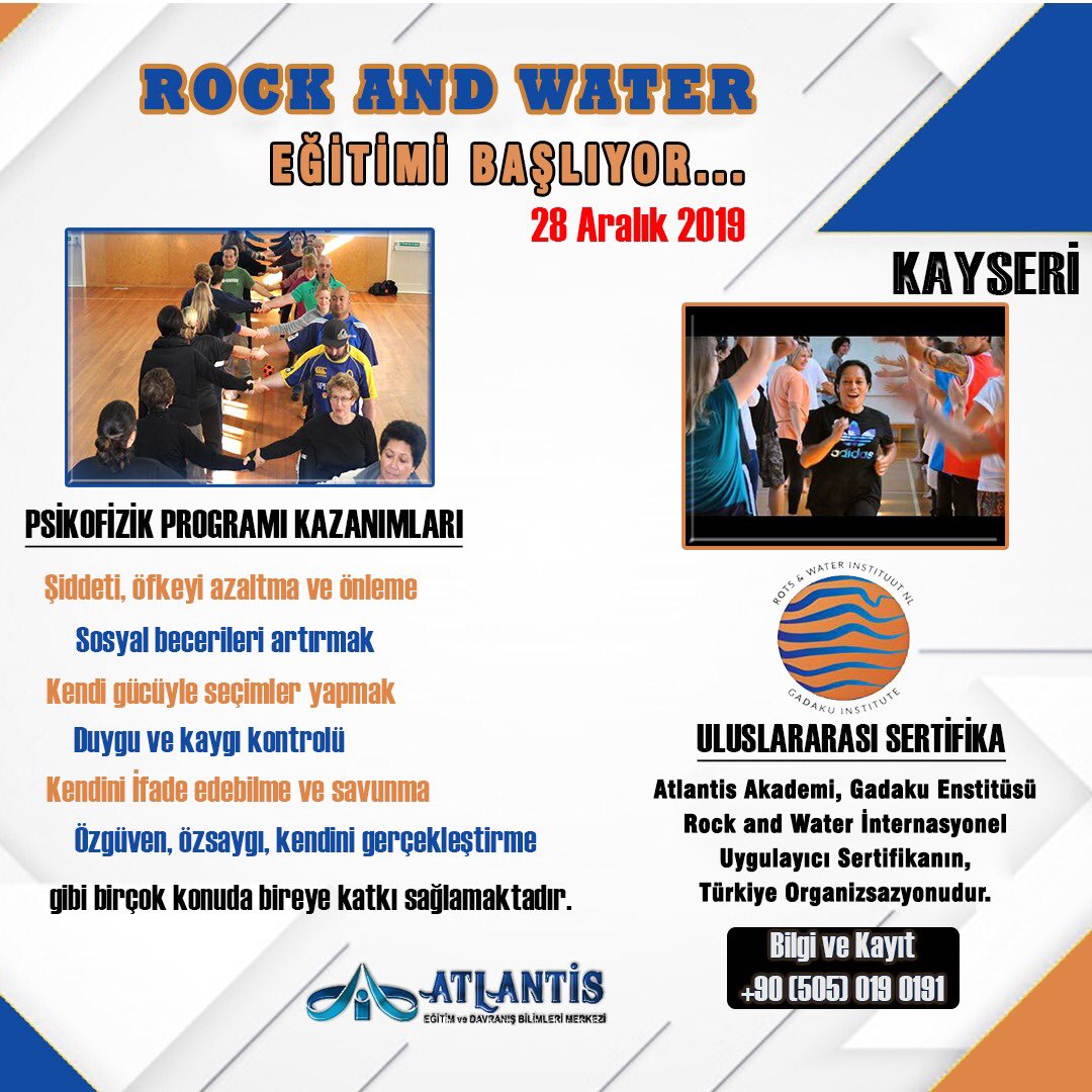 Rock and Water programının amacı, iletişim ,sosyal becerileri ,  refahı artırmak ,zorbalık, çatışma, dışlanma, takip etme davranışı ve cinsel sınır ötesi davranış gibi sosyal sorunları önlemek ve / veya azaltmaktır.  Daha fazlasını keşfetmek için...