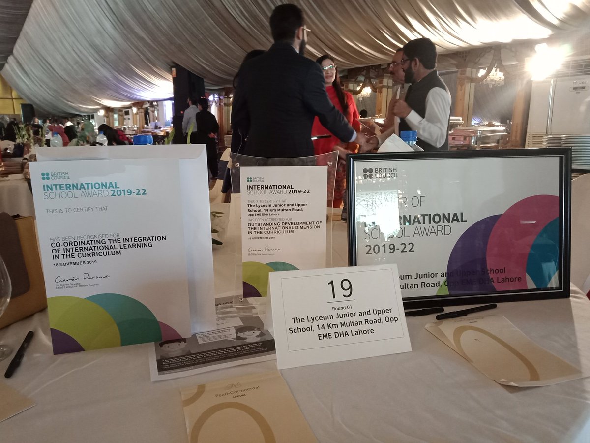 Lyceum83's tweet photo. The Lyceum Junior and Upper School won its third consective International Schools Award from British Council, Pakistan. 
#Banaqvi #rizraphael #Britishpk https://t.co/c4JvcH7Ncq