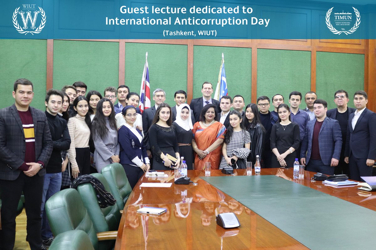 Sarvino15242394's tweet photo. Guest lecture in WIUT with @MittalAshita and @KoenMarquering dedicated to International Anticorruption Day
#unodc #unodcroca #wiut #timun #timun2020 #wiutimun https://t.co/dFti2Nx4WX