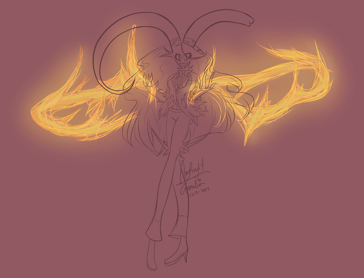 AmyRosy64's tweet photo. @AshNicholsArt @VivziePop Hi! I just spent maybe 4-5 hours drawing how I picture Charlie's full demon form looks! I can color it tomorrow once I wake up, but for now it's just the lineart haha! :D
If you ever need a concept designer, maybe hmu? ;0
#HazbinHotel #concept https://t.co/ERoki1QHxn