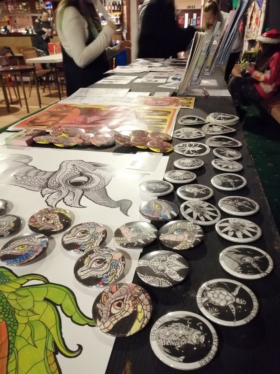 Setting up for zine fest!!! Swing by the Crescent to come buy some lovely stuff!