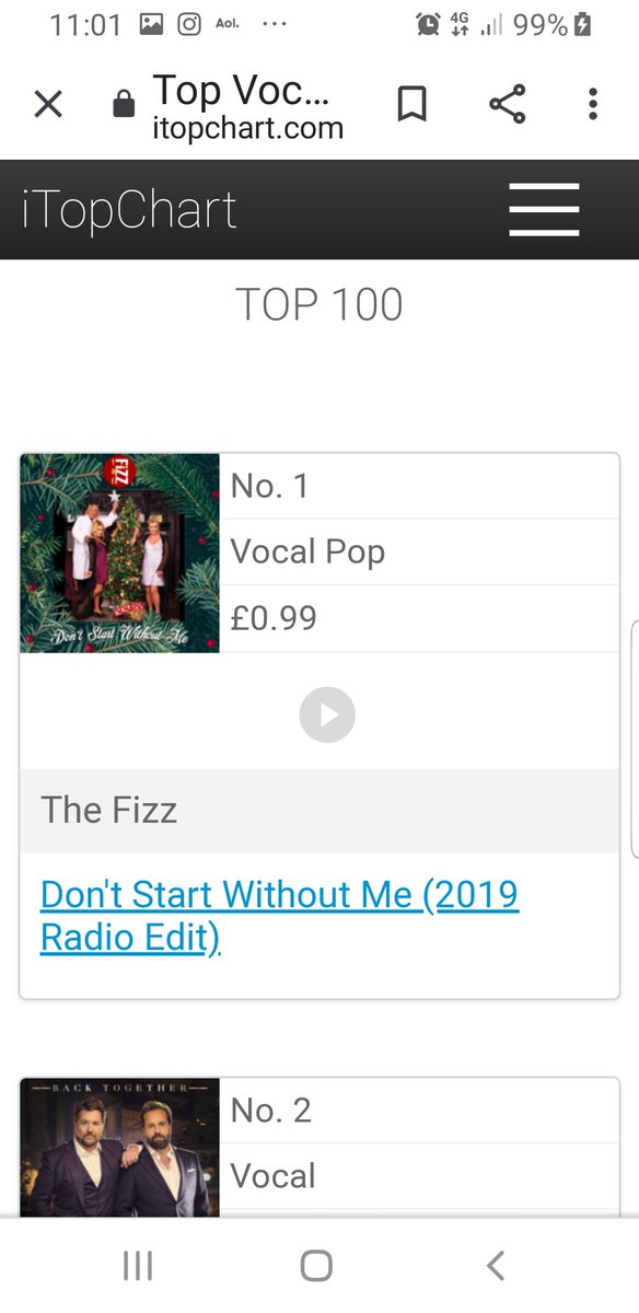 TheFizzCMJ's tweet photo. Well guess what's No 1 on the iTunes #VocalSong chart? #TheFizz #DontStartWithoutMe #christmassong its available now to download from the usual places. https://t.co/2x0xU39JDr