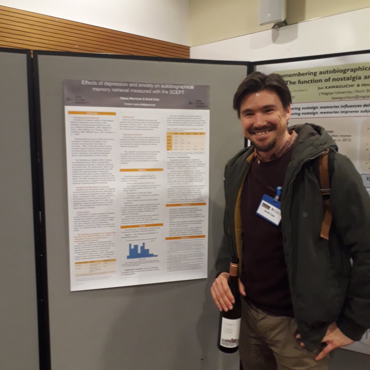ScottColePsych's tweet photo. An excellent meeting on autobiographical memory and psychopathology, hosted by @_c_hitchcock @mrccbu. The wine wasnt bad either. #AMCambridge https://t.co/mlXi69zS6i