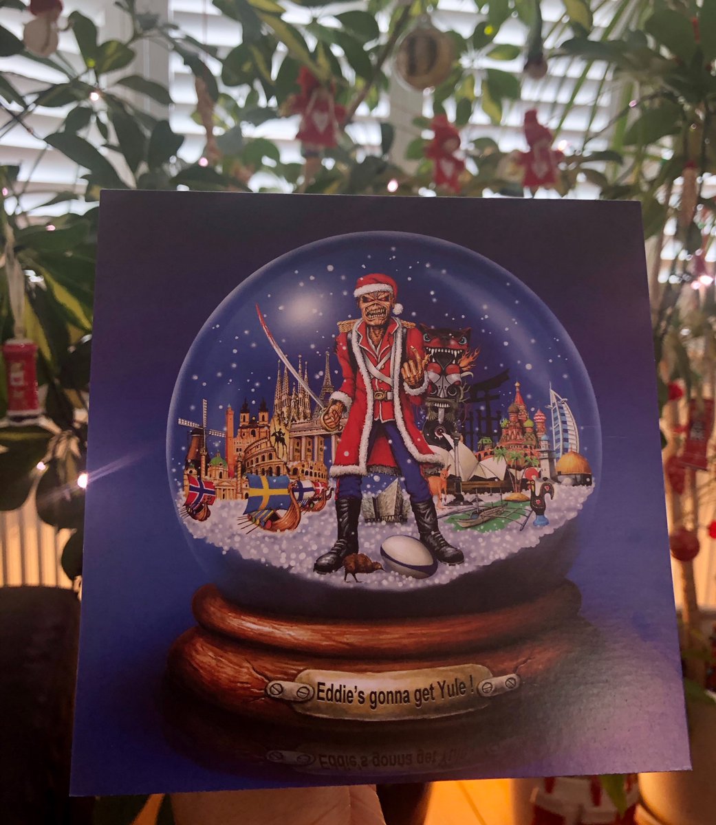 DeepaPops's tweet image. You know it’s close when the @IronMaiden Christmas card drops on your mat. Cheers to another year of Legacy of the Beast🤘🏾 #eddiesgonnagetyule 🎄