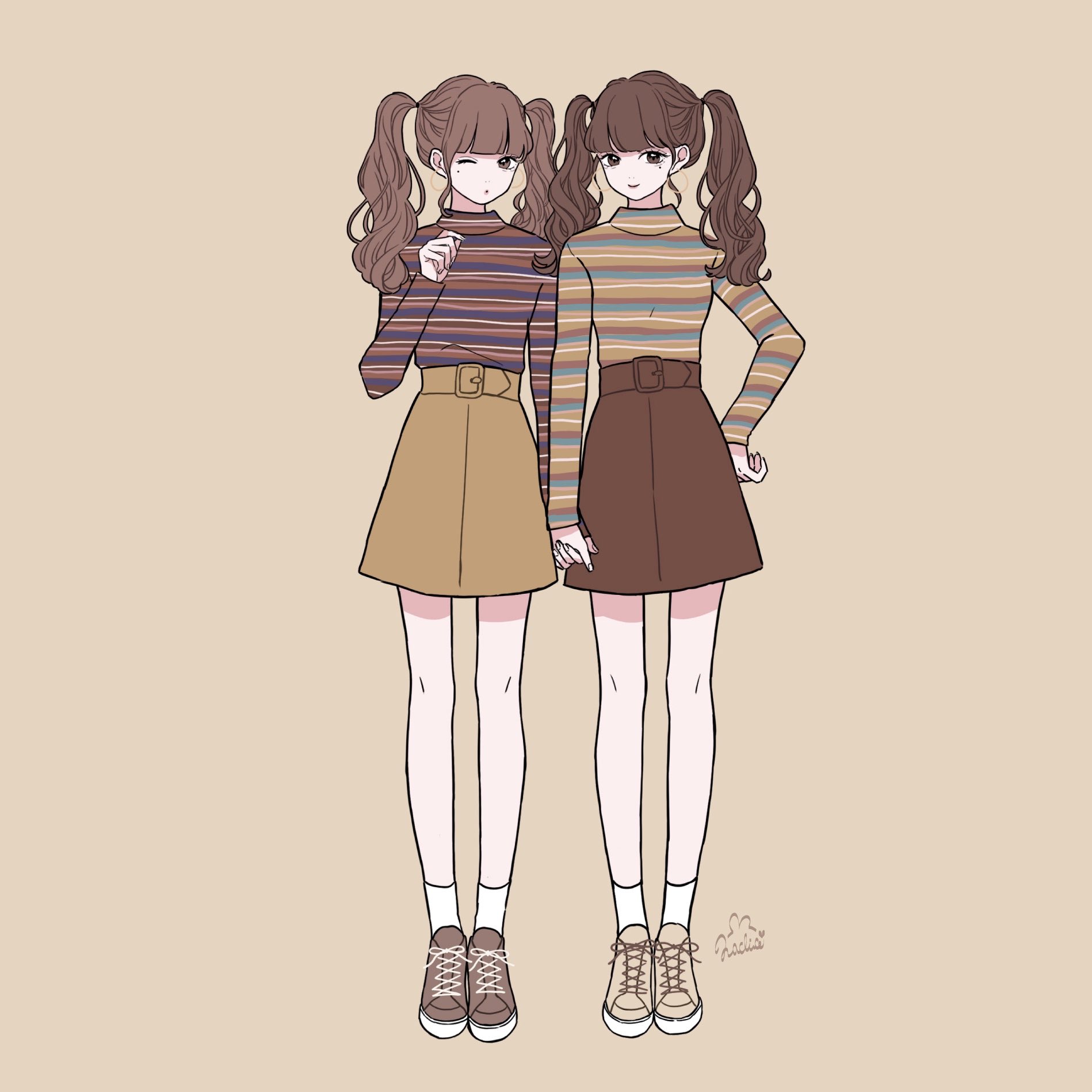 なちこ コミティア欠席 Sur Twitter 色違いの双子コーデがかわいい なちこ コミティア欠席 Sur Twitter 色違いの双子コーデがかわいい