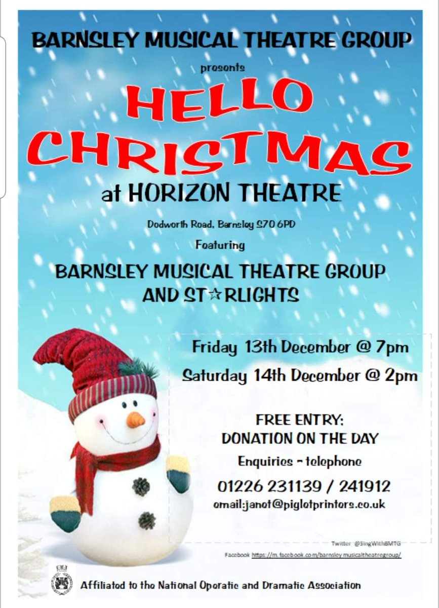SingWithBMTG's tweet photo. Hello Christmas #Free #donations #barnsleyisbrill #music @DearneFM  @ChronOnline @Barnsleyis https://t.co/opA0zKrFpp