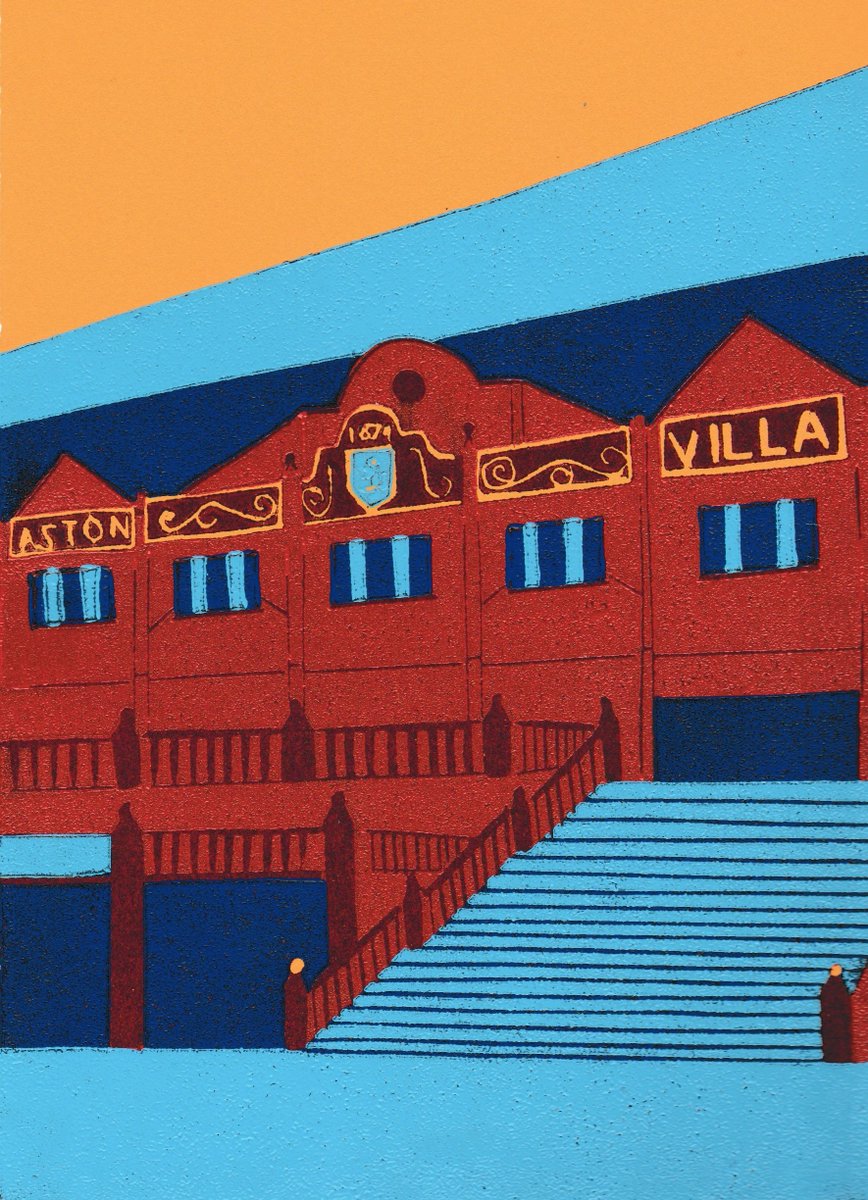 jennie_ing's tweet photo. Aston Villa is up for sale.  On my website.  #linocut #astonvilla #footballprint #villapark @AVFCOfficial #artprint https://t.co/6537Jy6JTE https://t.co/BNEiQIiayW