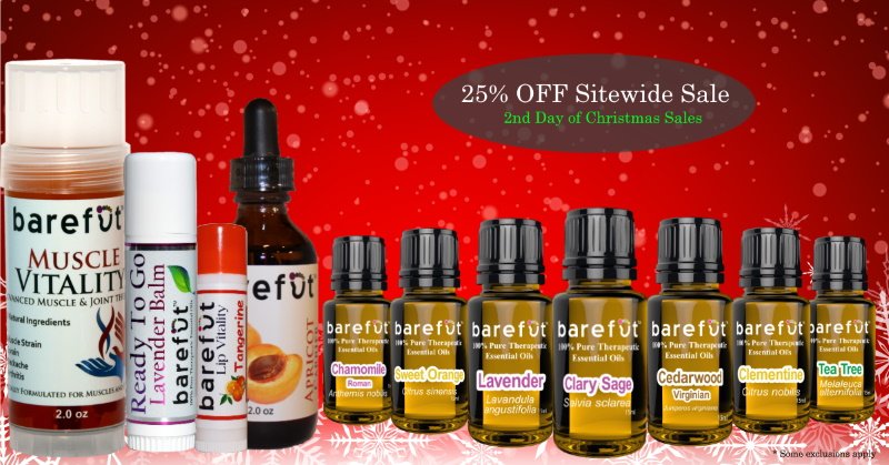 BlueEyeGypsy1's tweet photo. 🎄Don't miss our 2nd Day of Christmas Sales.🎅

25% OFF Sitewide Sale starts now!

https://t.co/5J1amrdcWs

#barefut #essentialoils #sale #seconddayofchristmas #Christmas https://t.co/7qz8h0tmAN