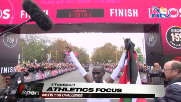 ntvkenya's tweet photo. Happy moments for Kenyans in sports, 2019: 

Eliud Kipchoge breaks #Ineos159Challenge. 

#TopSport @YoshuaMakori @BrianOtwal @IdahWaringa https://t.co/dovWc1r0Bq