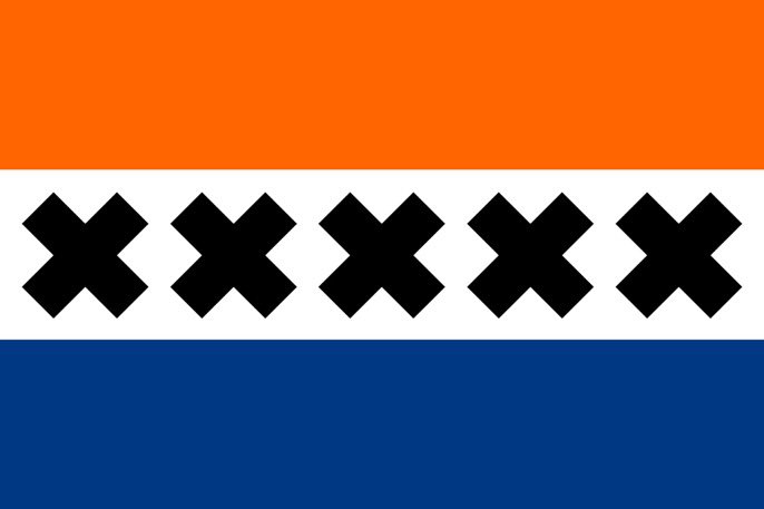 地図フリーク New Yorkは元はnew Amsterdamだ 左上から時計回りに Ny市旗を再デザイン T Co Sdbtdyx2af 現在 横に塗り分けているが 色はオランダのプリンス旗に由来 オランダ国旗に合わせて横に塗り分け アムステルダム市旗